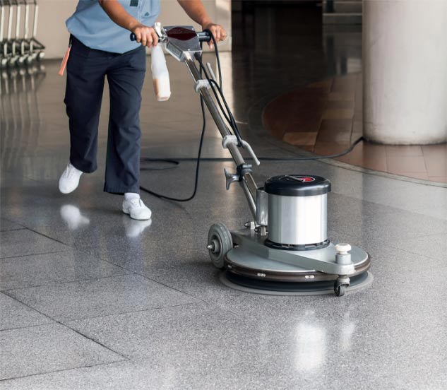 image of man polishing floor